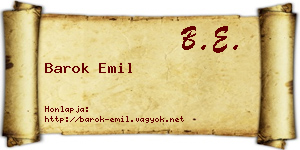 Barok Emil névjegykártya