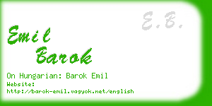 emil barok business card